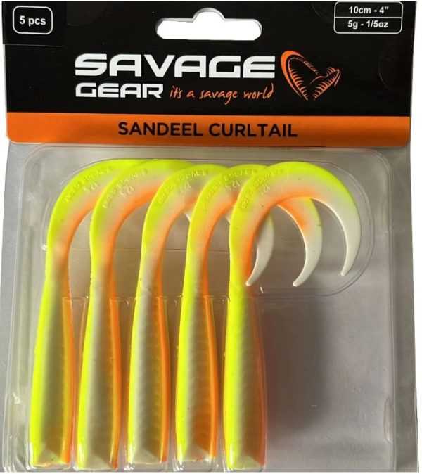 Savage Gear LB Sandeel Curltail 10cm Lemon Back 5 Adet Suni Yem