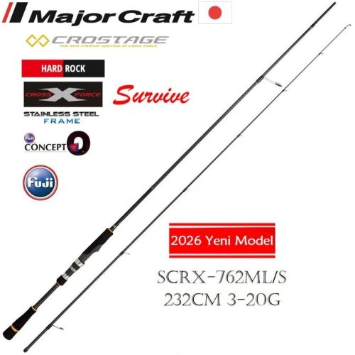 MC Crostage Survive New SCRX-762ML/S Hard Rock Spin Kamış 232cm 3-20g